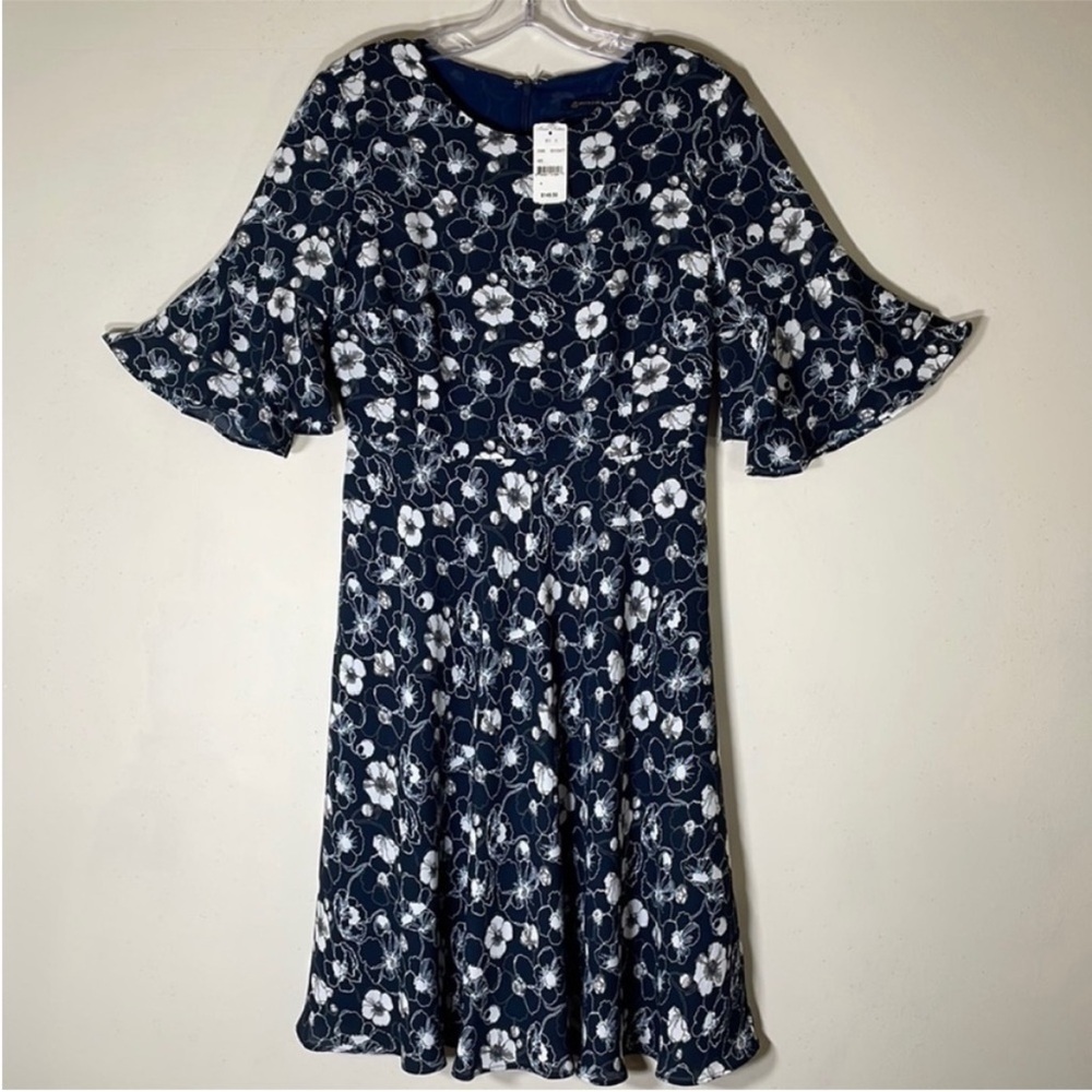 Brooks Brothers Fit And Flare Floral Chiffon Dress. 4. NWT. $150!